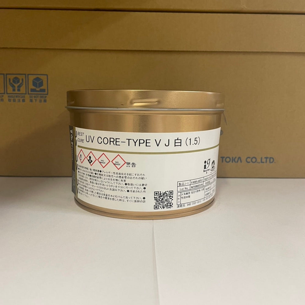 【T&K TOKA】UVインキ　UV CORE TYPE-V J 白 (1.5)[E6001J0257]